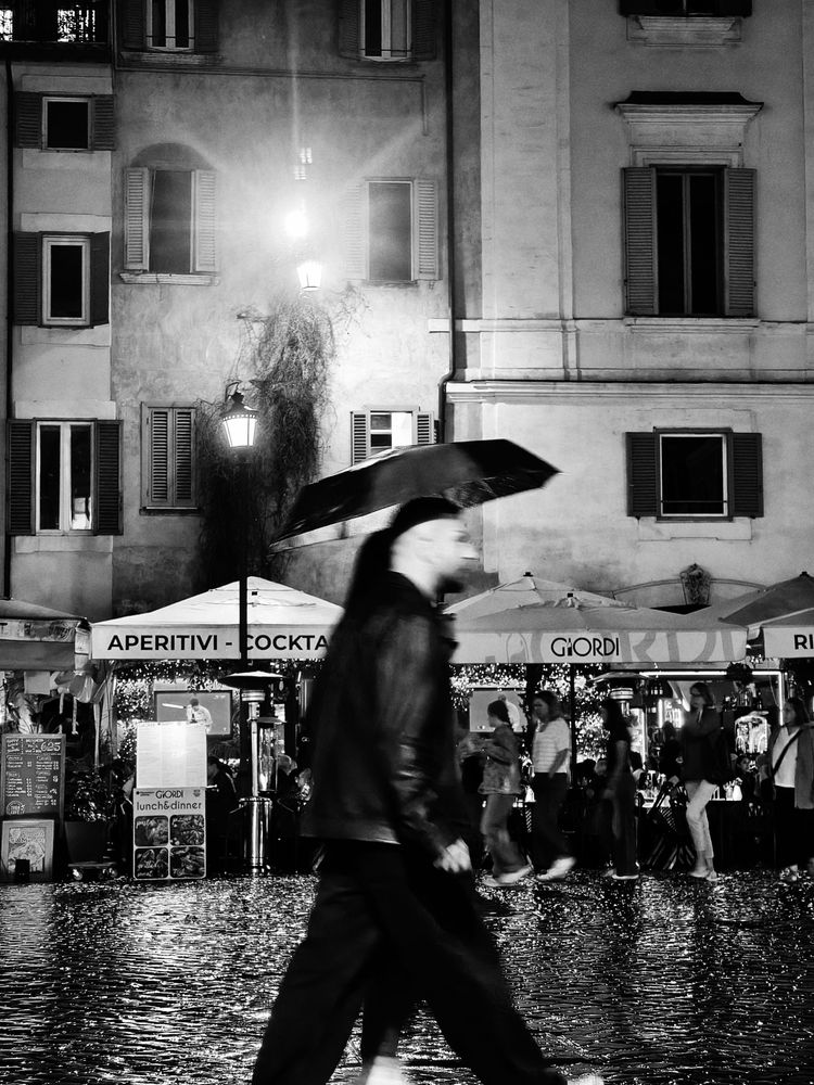 дождь на площади Campo deFiori 